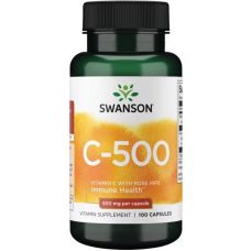 Вітамін C із шипшиною Swanson Vitamin C with Rose Hips 500 мг 100 капс