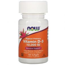 Вітамін Д3 NOW Vitamin D3 10000 МО 120 softgels