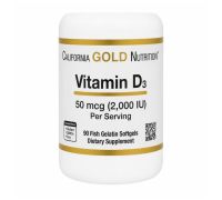 California Gold Nutrition Vitamin D3 2000 МЕ 90 софтгель
