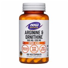 Аминокислота аргинин NOW Foods Arginine and Ornithine Sports 500 мг/250 мг 100 вег капс