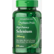 Мінерал Селен Puritans Pride Selenium 200 мкг 250 таб