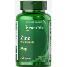 Цинк Глюконат Puritans Pride Zinc 50 mg 250 caplets