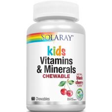 Мультивітаміни для дітей Solaray Kids Vitamins & Minerals 60 жувальних таблеток зі смаком вишні